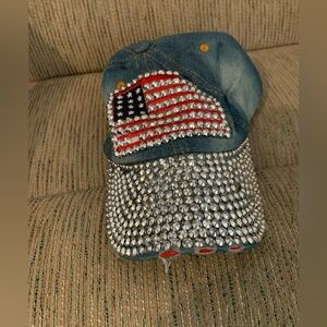 Rue21 Blue Denim Cap with silver Accents on